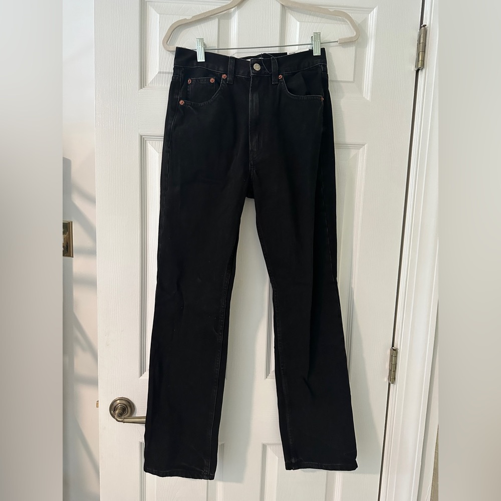 NWT Zara Black Jeans - high rise regular length straight leg – size 27